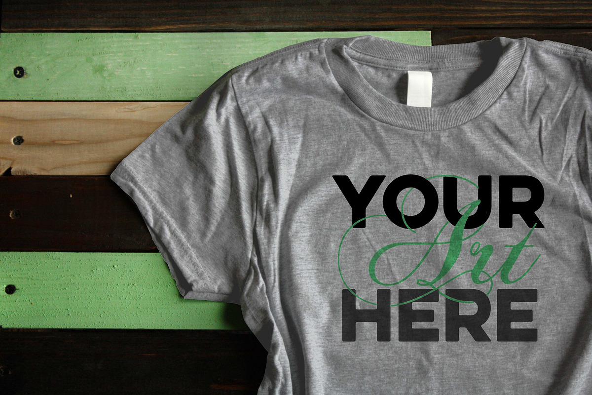 5 Ladies tee mockups! Crew & V-neck!, a Shirt Mockup by SLTFNDRY (Photo 4 of 7)