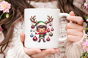 Cute Elf Christmas Clipart Bundle, an Illustration by RobertsArt (Thumbnail 4 of 7)