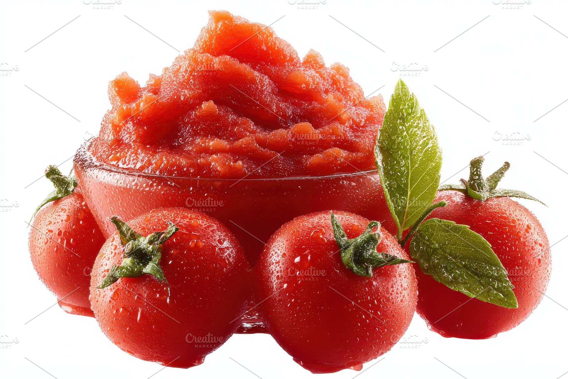Fresh Tomato Puree with Ripe Tomatoe, a Photo by Pixeness Studio