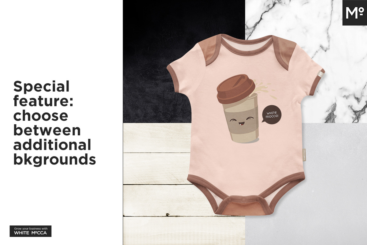 Baby Growsuit/Onesie Mock-up, a Product Mockup by Mocca Mockups Store (Photo 9 of 10)