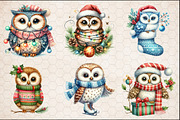 Christmas Owl Sublimation Clipart, an Illustration by SinaCreation (Thumbnail 5 of 5)