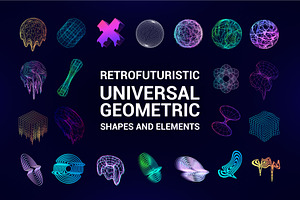 Retrofuturistic 3D trendy collection