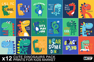 CUTE DINOSAURS PRINT PACK