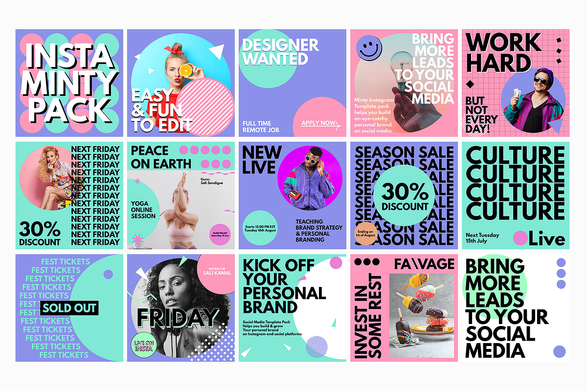 Minty Social Media Templates, a Social Media Template by MindMuse (Photo 3 of 9)