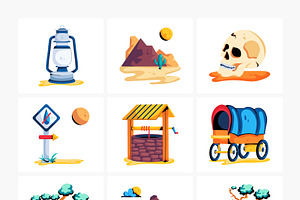 Flat Desert Icons