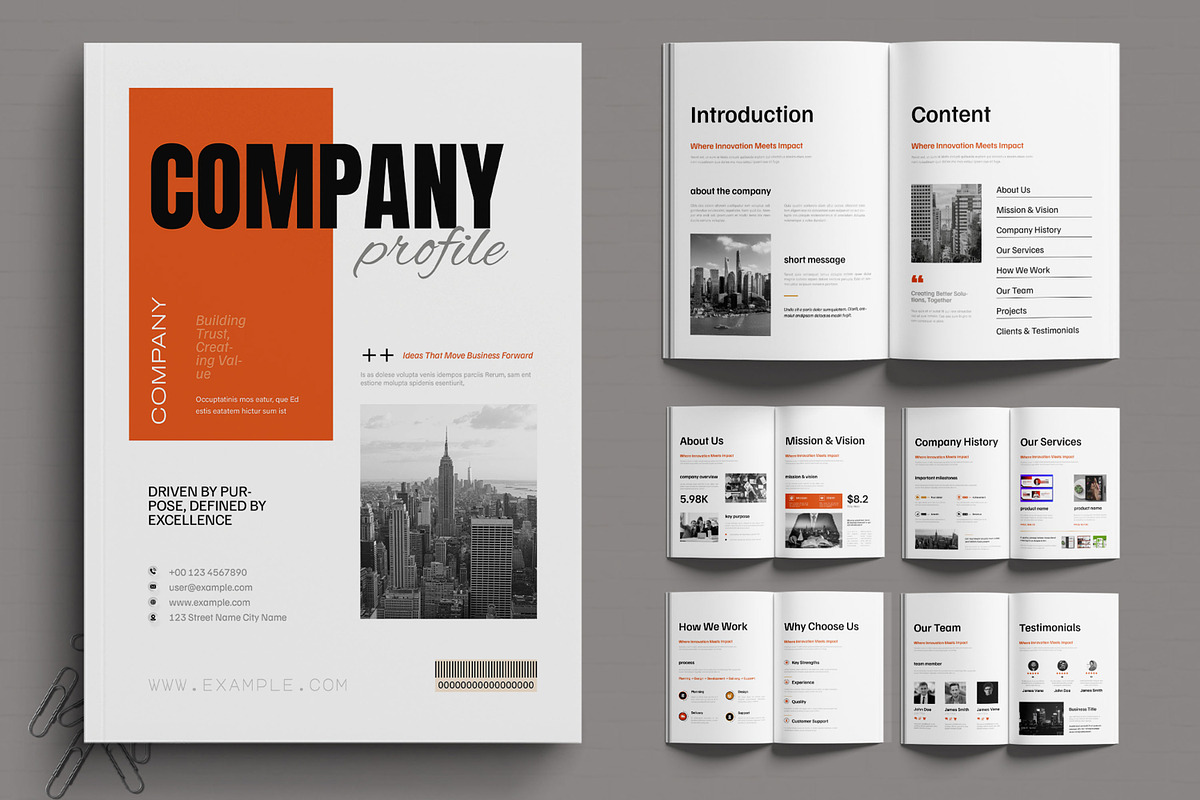 Clean Company Profile Brochure, a Brochure Template by MightyDesign (Photo 1 of 6)