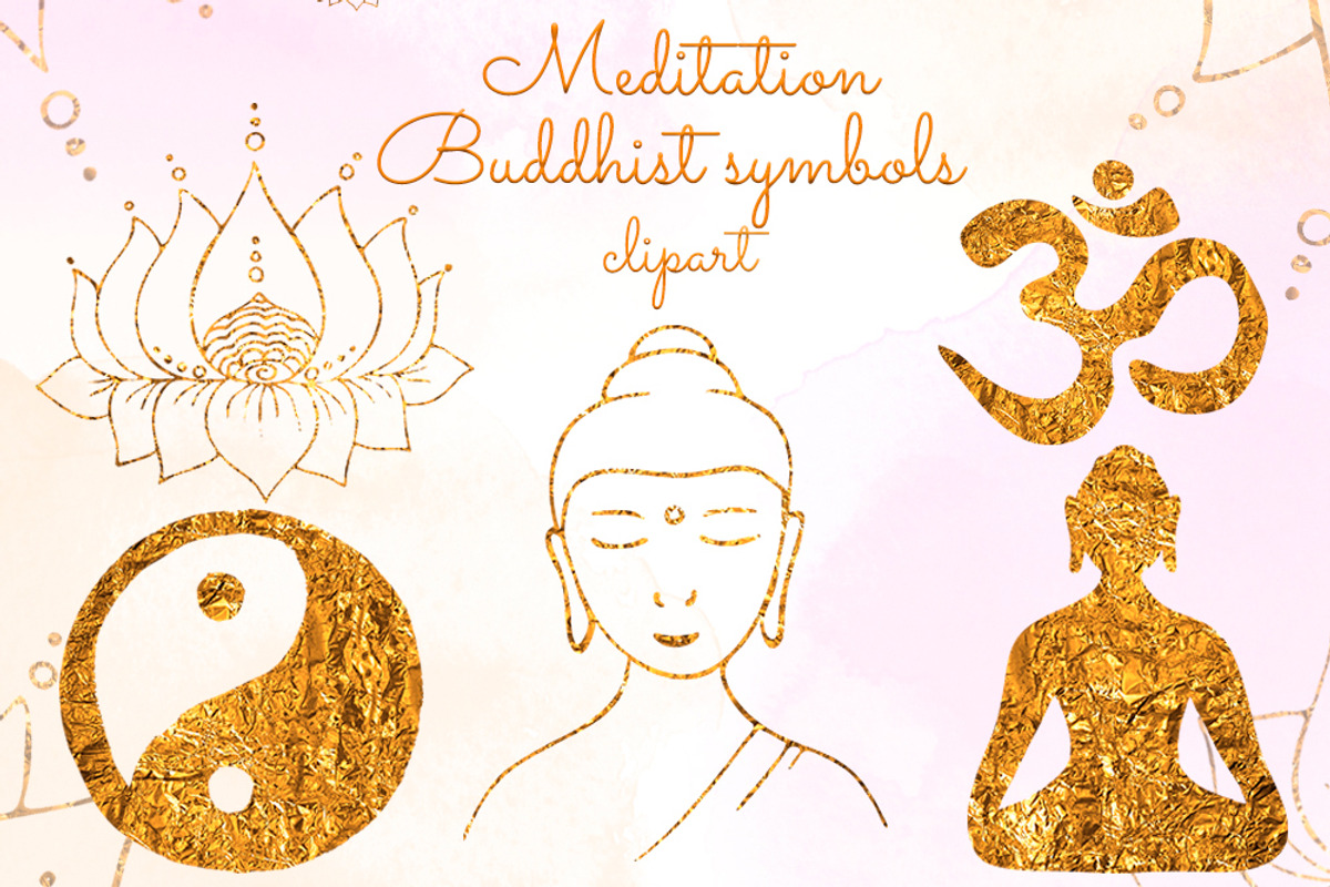Gold Meditation clipart, an Object Graphic by SweetRenieDesigns (Photo 1 of 4)
