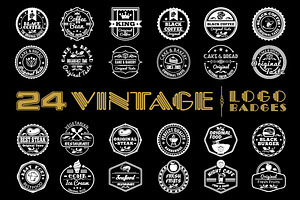 24 Vintage Logo Badges