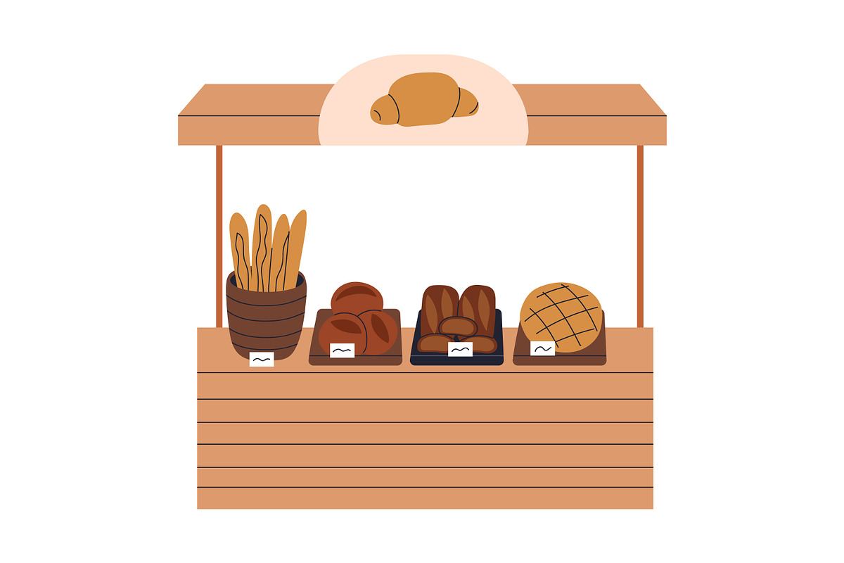 Farmers market stalls with food set, a Food Illustration by Good Studio (Photo 5 of 7)