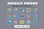 35 MOBILE PHONE LINEAL COLOR STICKER, an Object Graphic by agusrahar (Thumbnail 1 of 4)