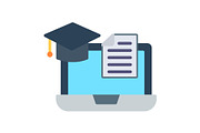 Online Learning Flat Icon, a Duotone Icon by Pexelpy (Thumbnail 1 of 2)