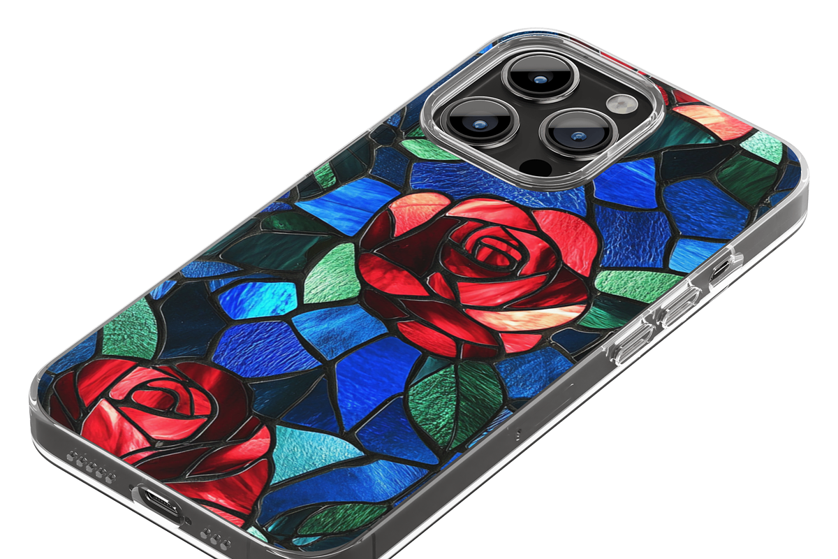 Stained Glass Red Rose Pattern, a Pattern Graphic by Paper & Pattern Studio (Photo 5 of 8)