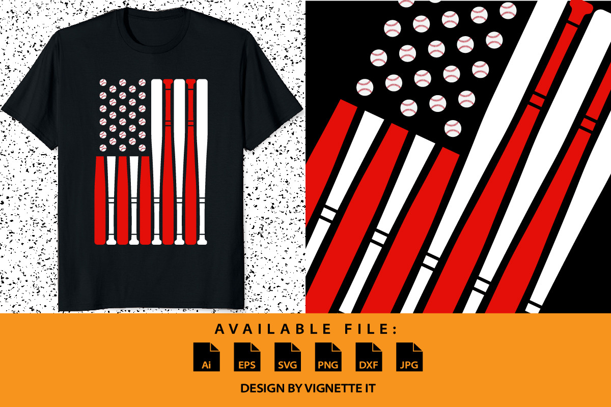 Vintage American Flag Baseball Mom, a Sport Illustration by Vignette.IT (Photo 1 of 3)