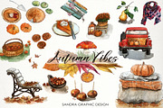 Autumn Vibes Clip Art Set, an Illustration by SandraGraphicDesign (Thumbnail 1 of 10)