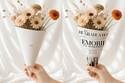 Flower Paper Cone Mockup, a Product Mockup by TatiMockup (Thumbnail 2 of 3)