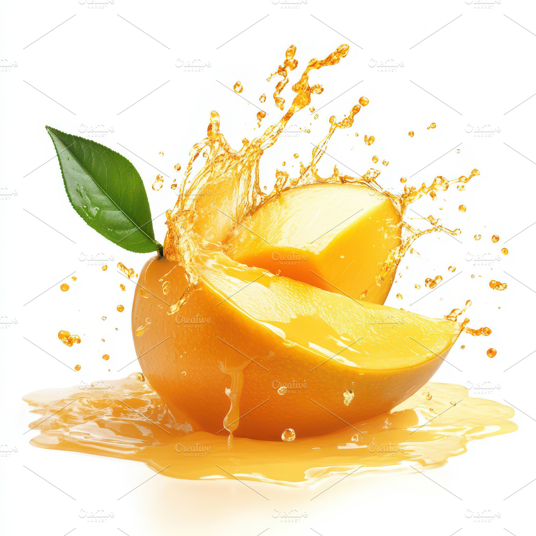 Orange juice splash fresh citrus fru, a Food & Drink Photo by Pixeness Studio