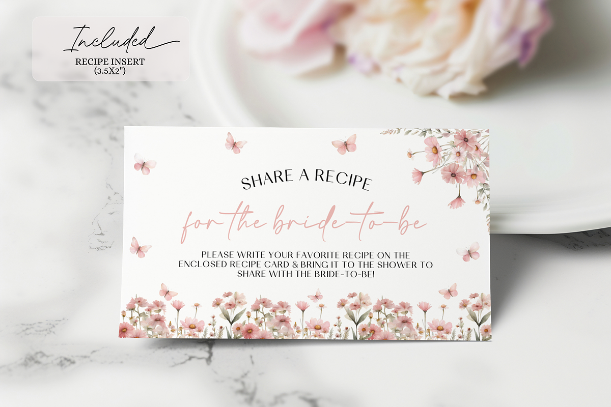 Butterfly Bridal Recipe Cards, an Invitation Template by Digital_Mind (Photo 2 of 7)