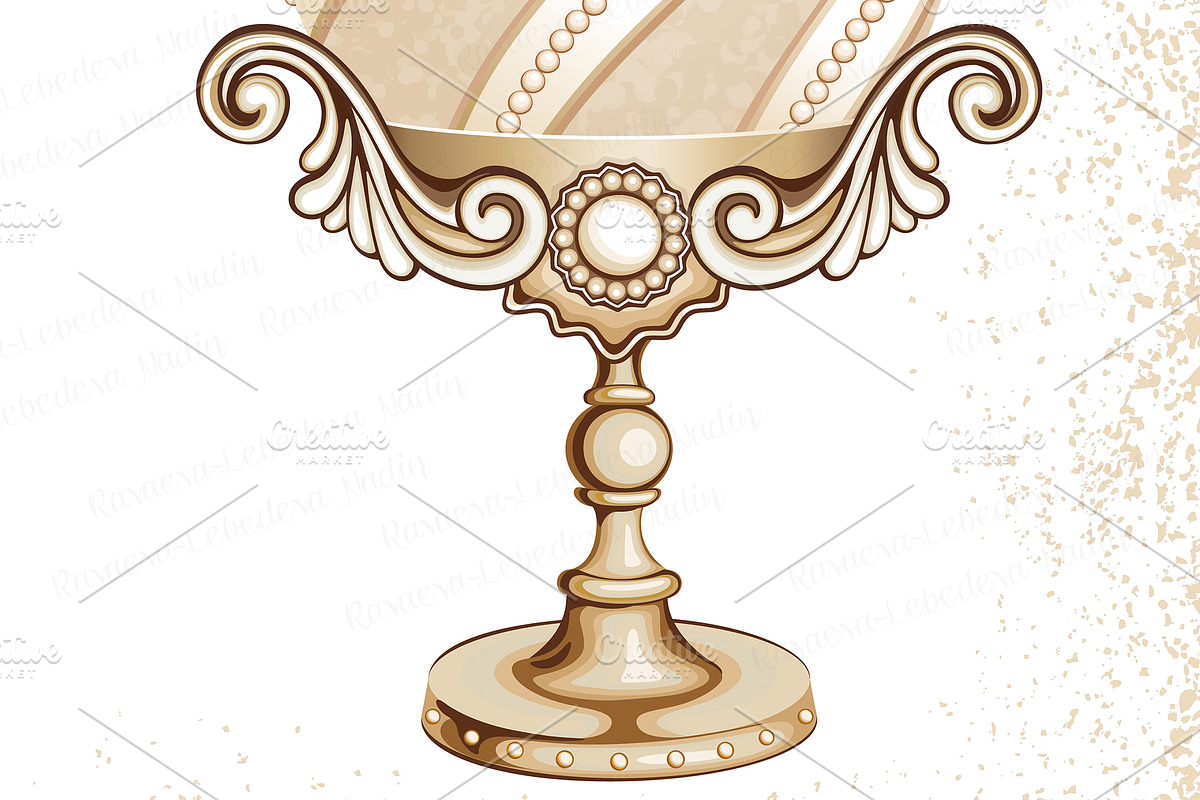SET / 4 / Golden Eggs for EASTER, a Decorative Illustration by Nadin_Lebedeva (Photo 2 of 8)