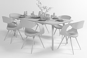 Dining furniture set 1504, a Furniture 3D Model by inDahouze (Thumbnail 7 of 10)