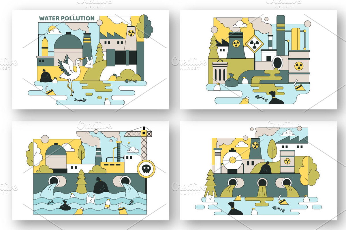 10 Water Pollution Illustration, an Object Illustration by denayunebgt (Photo 3 of 4)