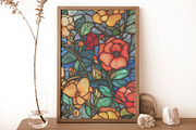 Rosette - Seamless Stained Flowers, a Pattern Graphic by Pixel Perfect Patterns (Thumbnail 2 of 11)