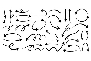 Various black sketch arrows, a Decorative Illustration by Yayasya