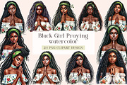 Black Girl Praying Sublimation Clipa, an Illustration by DreamArtGraphic (Thumbnail 1 of 5)