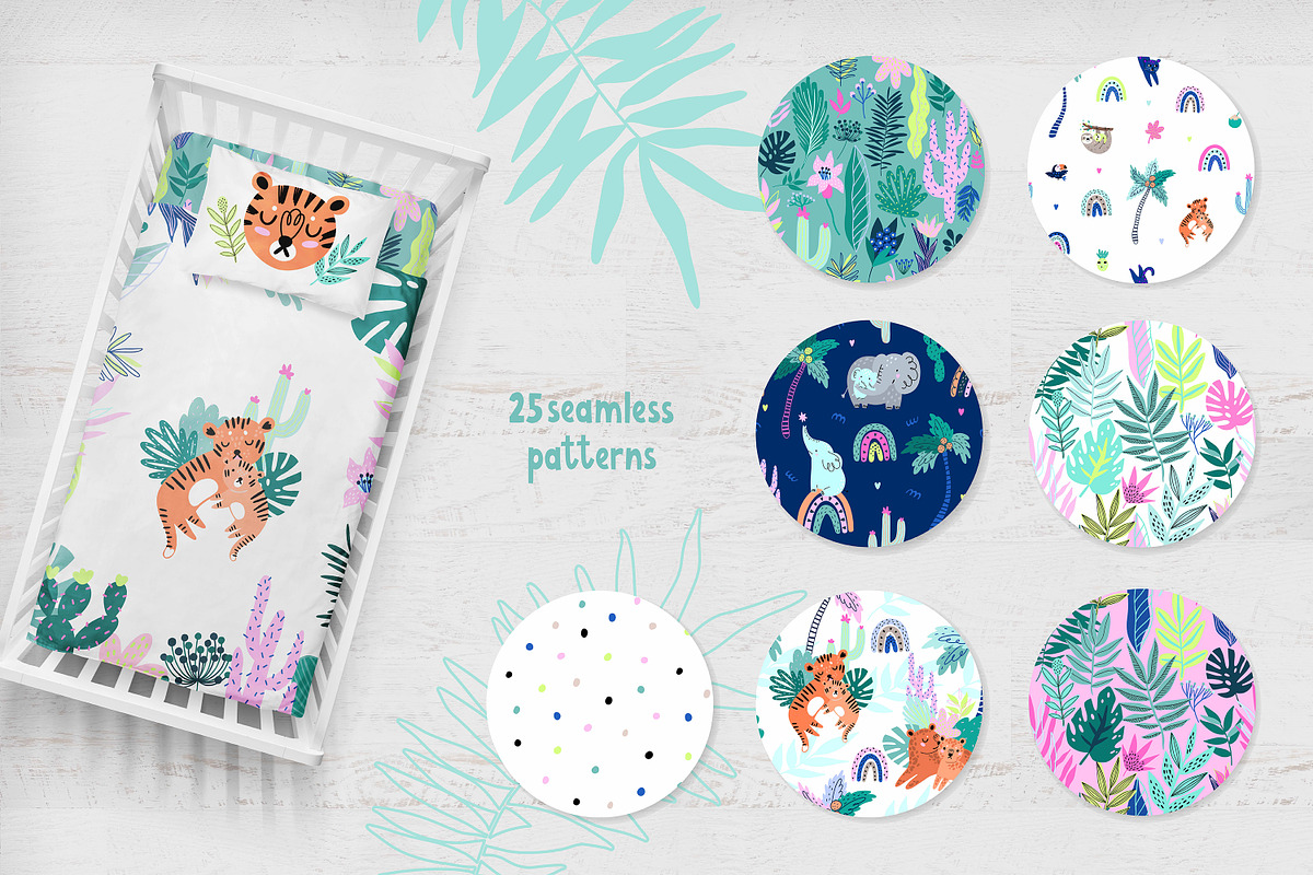 Jungle Cute Baby Animals clipart, an Animal Illustration by OxanaTally (Photo 2 of 10)