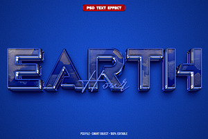 Earth hour 3D editable text effect