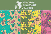 Retro Spring Flowers Bundle, an Animal Illustration by Phosphorus Design Co. (Thumbnail 3 of 8)