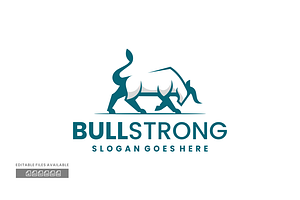 Bull Strong Silhouette Logo, a Branding & Logo Template by ivan_artnivora