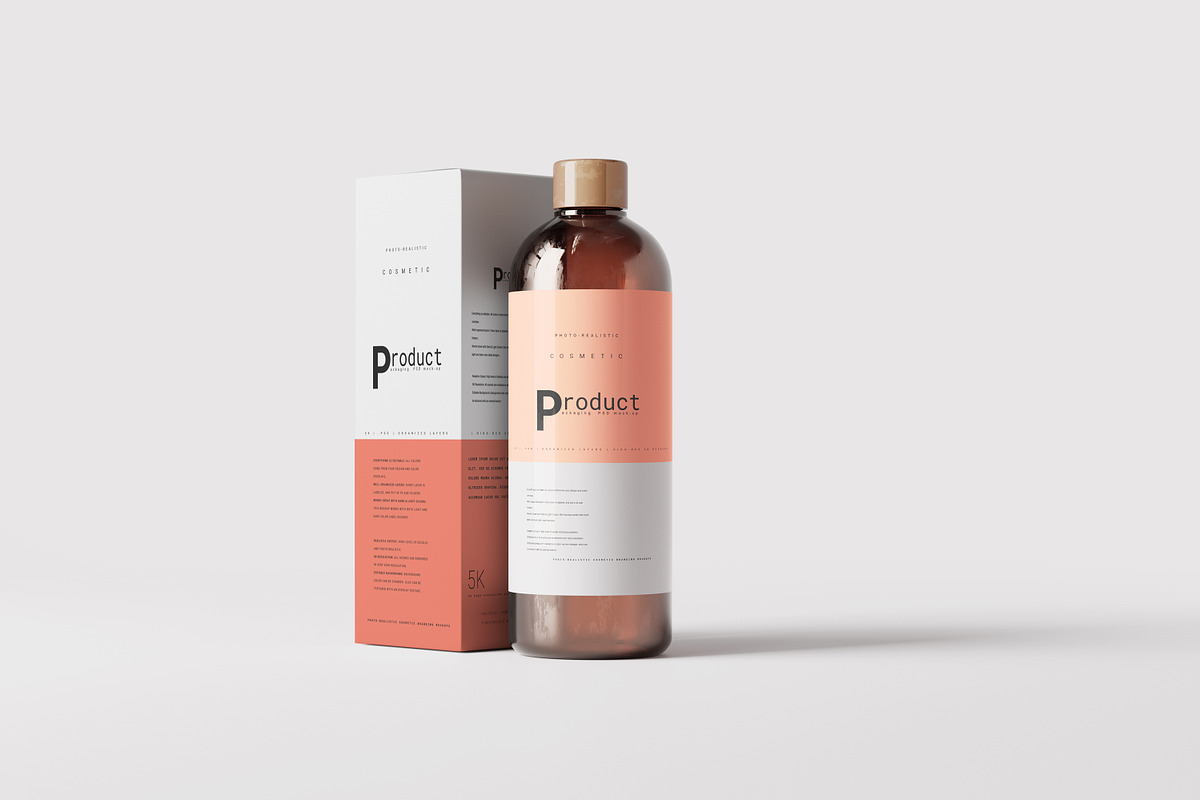 Amber Bottle Mockup, a Product Mockup by pmvch (Photo 3 of 10)