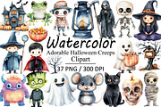 Adorable Halloween Creeps Clipart, an Illustration by Design Market (Thumbnail 1 of 3)