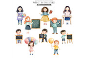 Youthful Friends Watercolor PNG, an Illustration by CharmClipart (Thumbnail 6 of 8)