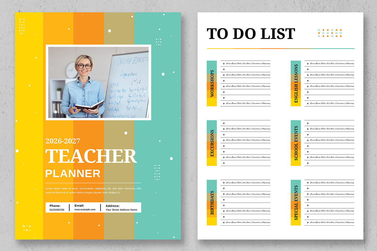 Teacher Planner Template, a Stationery Template by ContestDesign (Photo 3 of 4)