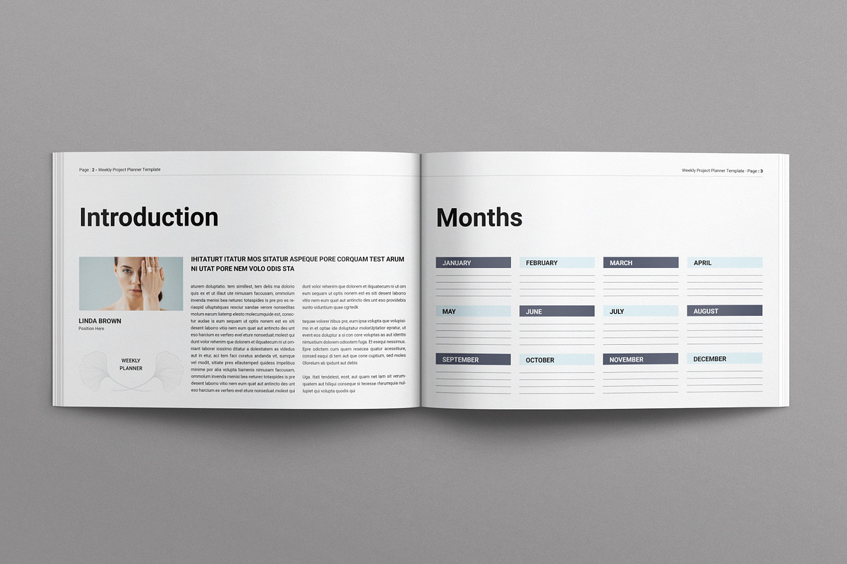 Weekly Project Planner Landscape, a Brochure Template by E-Type (Photo 2 of 7)