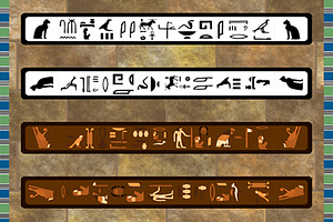 30 Egyptian Hieroglyph Vector Brushe