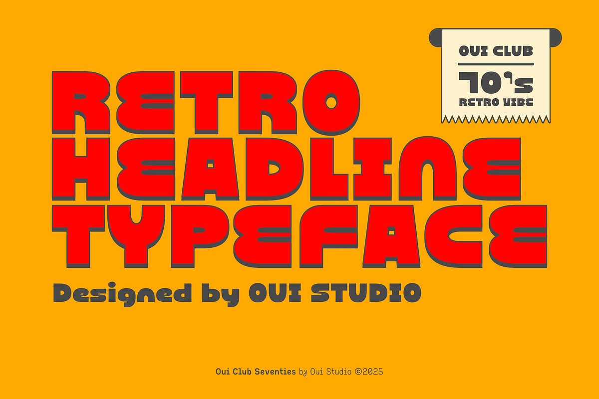Oui Club Seventies Retro Font, a Font by Oui Studio (Photo 5 of 10)