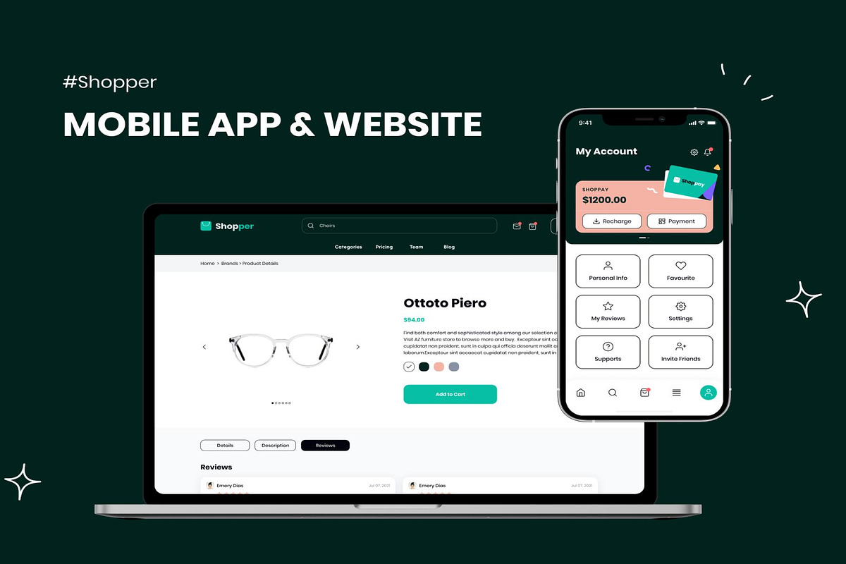Shopper Ecommerce Mobile App Website, an UI Kit Template by Lumina_ui_ux202 (Photo 2 of 6)