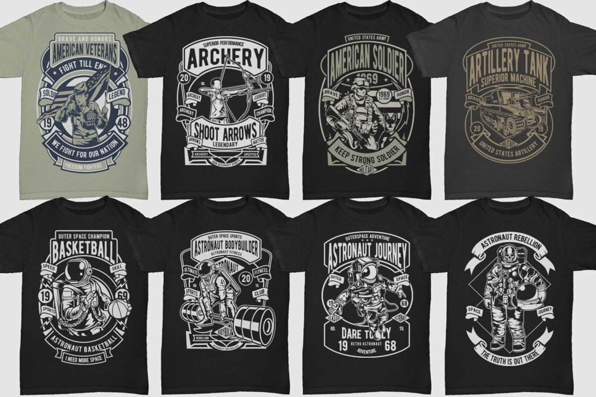 250 Retro Tshirt Designs Bundle #4, an Illustration by roach_graphic (Photo 3 of 34)