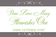 Sale-Dom Loves Mary Flourishes One, a Script Font by Debi Sementelli (Thumbnail 1 of 3)