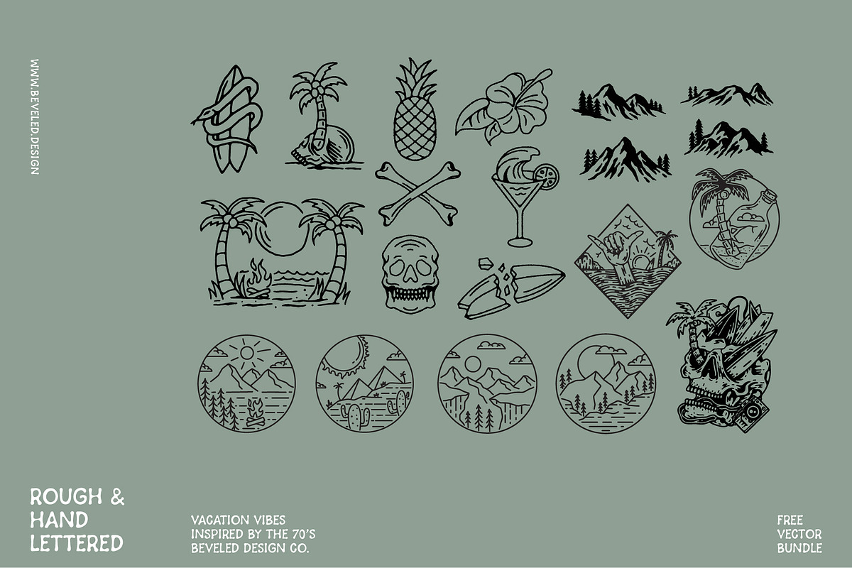 Vacation Vibes | Vintage Handwritten, a Sans Serif Font by Beveled Design Co. (Photo 3 of 7)