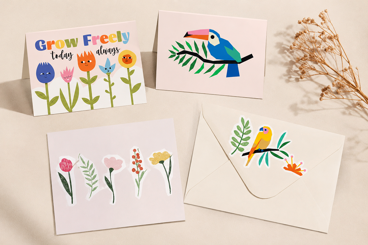 Hand-Cut Paper Flowers & Birds, a Decorative Illustration by Anna Studio (Photo 2 of 11)