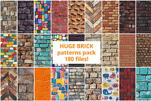 180 Brick Seamless Patterns, a Pattern Graphic by mkStudioLab