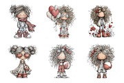 Whimsical Summer Girls Clipart, an Illustration by SinaCreation (Thumbnail 3 of 9)