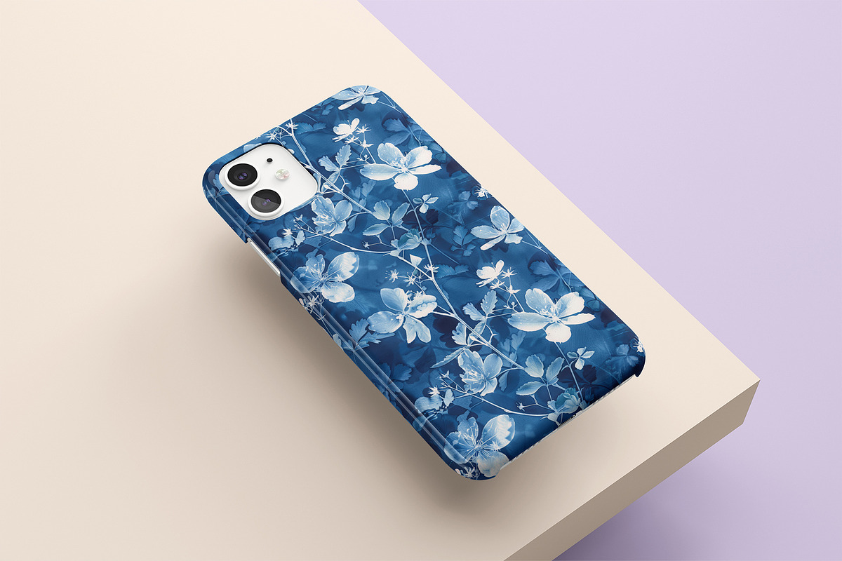 Cyanotype Floral Seamless Patterns, a Pattern Graphic by Ninterints (Photo 8 of 18)