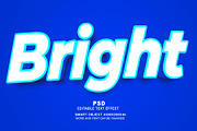 Bright Editable Text Effect PSD, a Layer Style Add-On by TrueVector (Thumbnail 1 of 2)