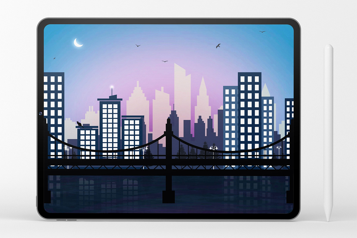 Cityscape Stamp Brushes Procreate, a Brush Add-On by aivos (Photo 2 of 9)