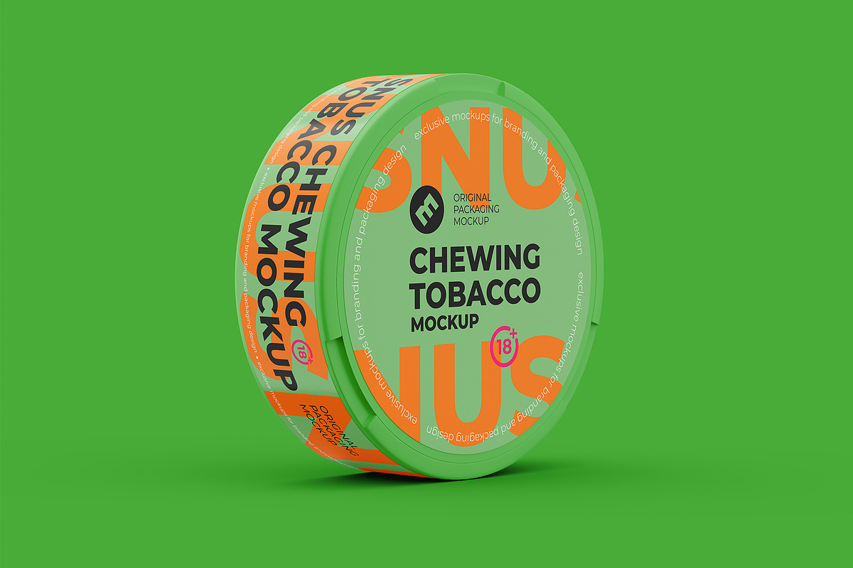Snus Chewing Tobacco Can Mockup Side, a Packaging Mockup by easymock 2 (Photo 9 of 10)