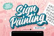 Procreate Sign Painting Brush Pack, a Brush Add-On by Cynlop Ink (Thumbnail 1 of 7)